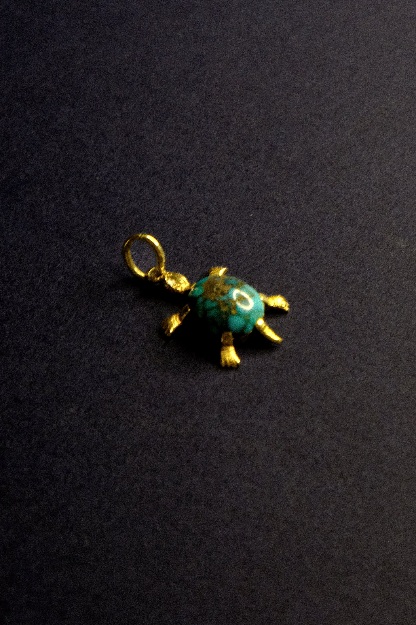 Vintage Turquoise Turtle Charm Pendant