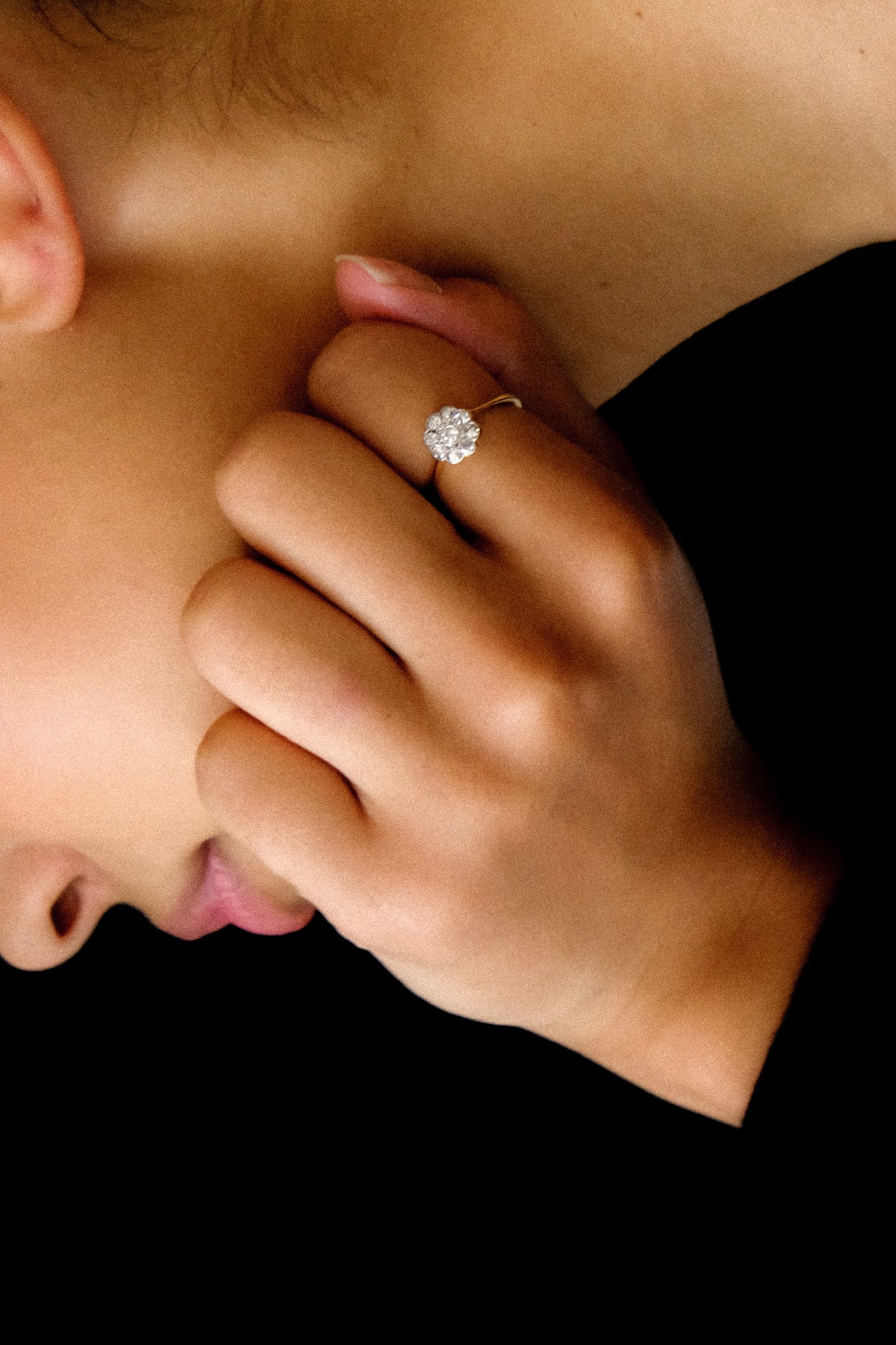 Antique Diamond Floral Cluster Ring