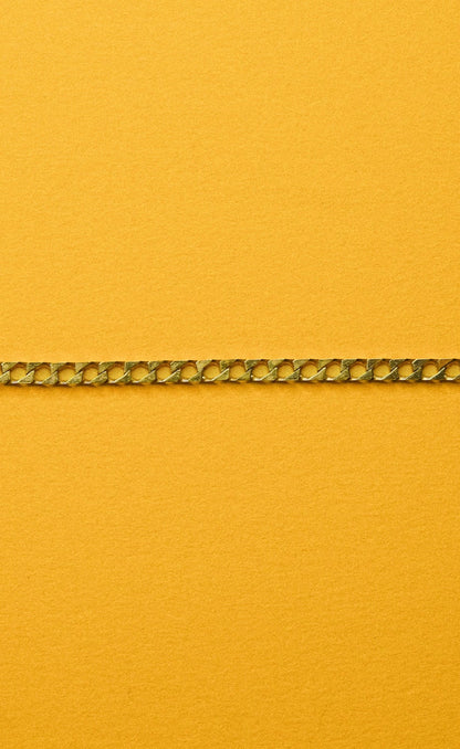 Vintage Gold Flatlink Chain Necklace