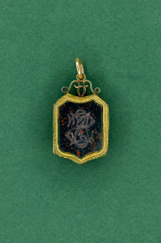 Antique Bloodstone/Carnelian Shield Locket