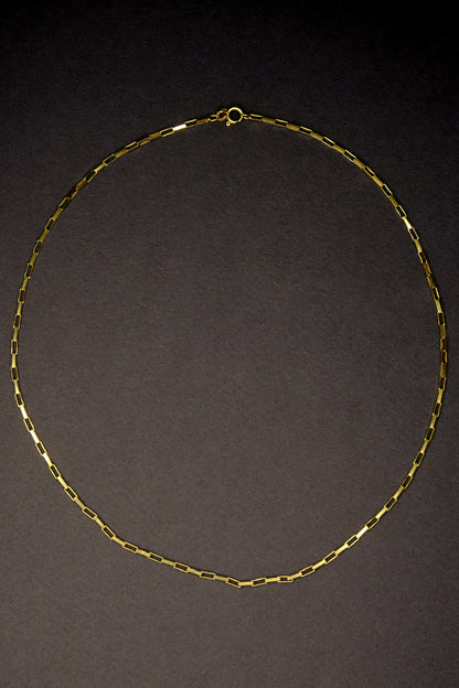 Vintage Gold Box Link Chain Necklace