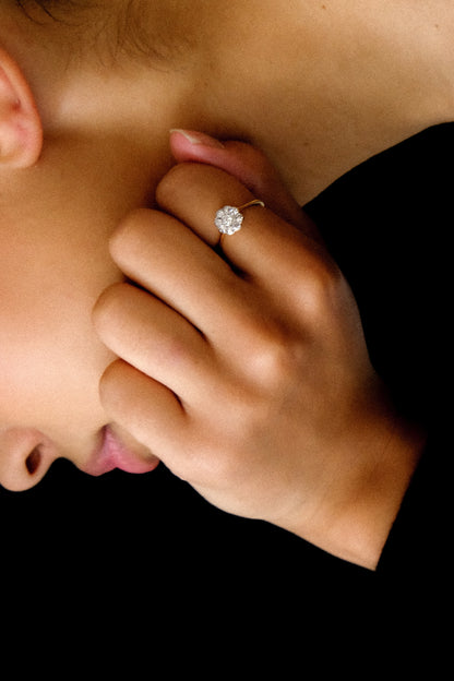 Antique Diamond Floral Cluster Ring