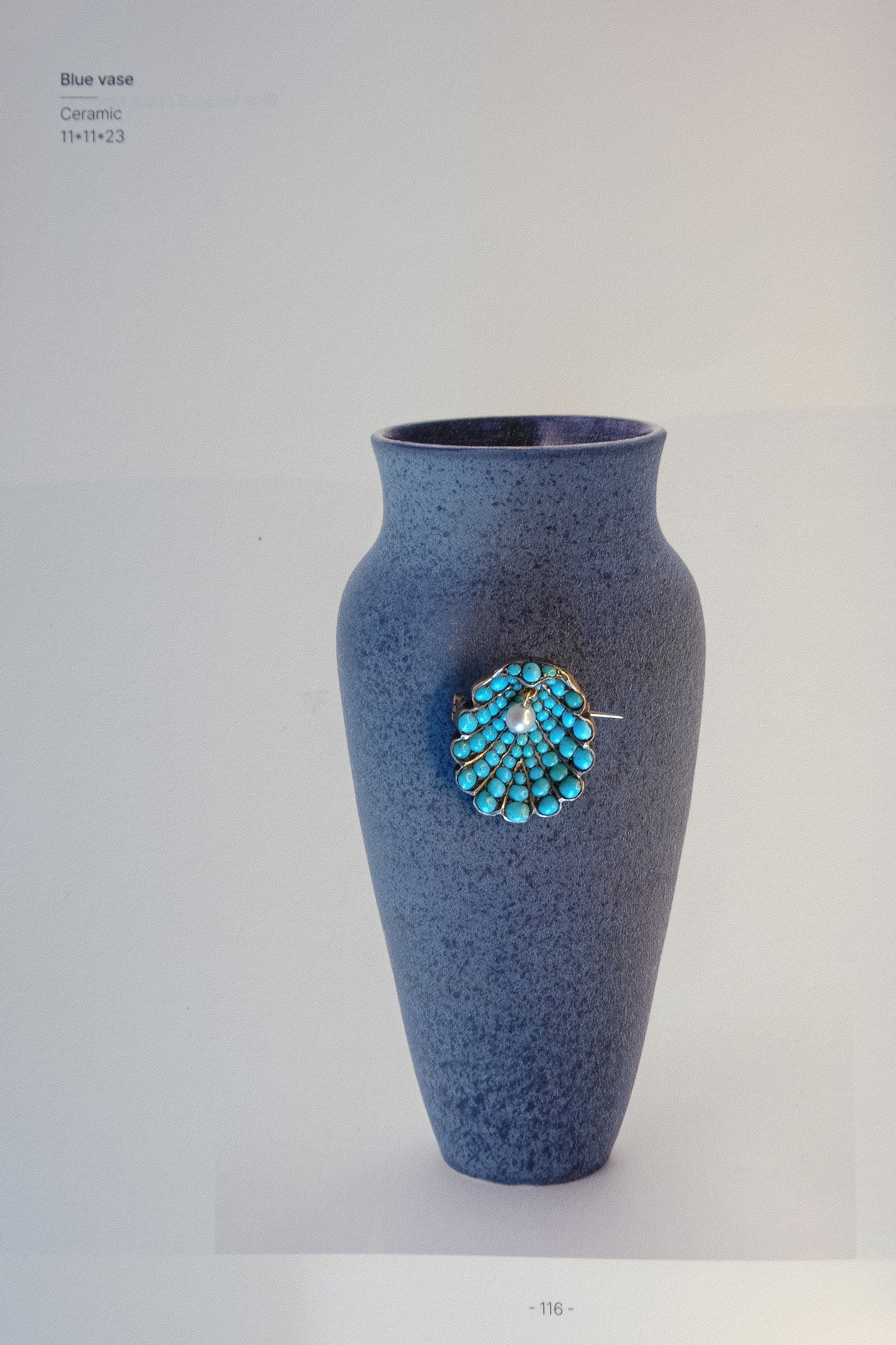 Victorian Turquoise & Pearl Clam Brooch