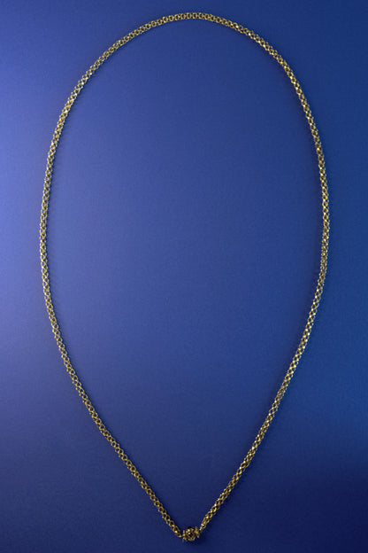 Georgian 15ct Gold Corded-Link Chain with Garnet Barrel Clasp