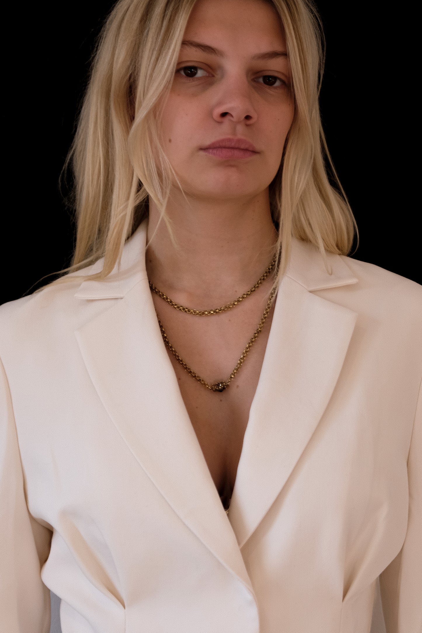 Georgian 15ct Gold Corded-Link Chain with Garnet Barrel Clasp