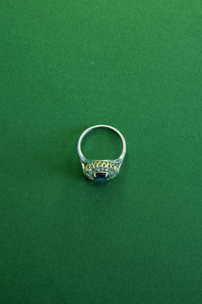 Sapphire & Diamond Cluster Ring