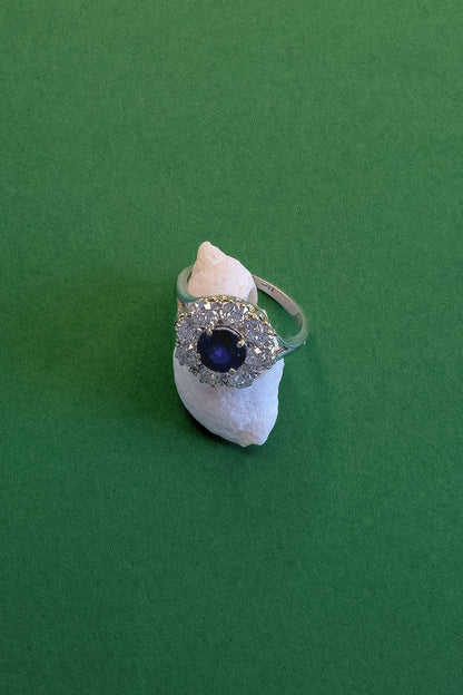 Sapphire & Diamond Cluster Ring