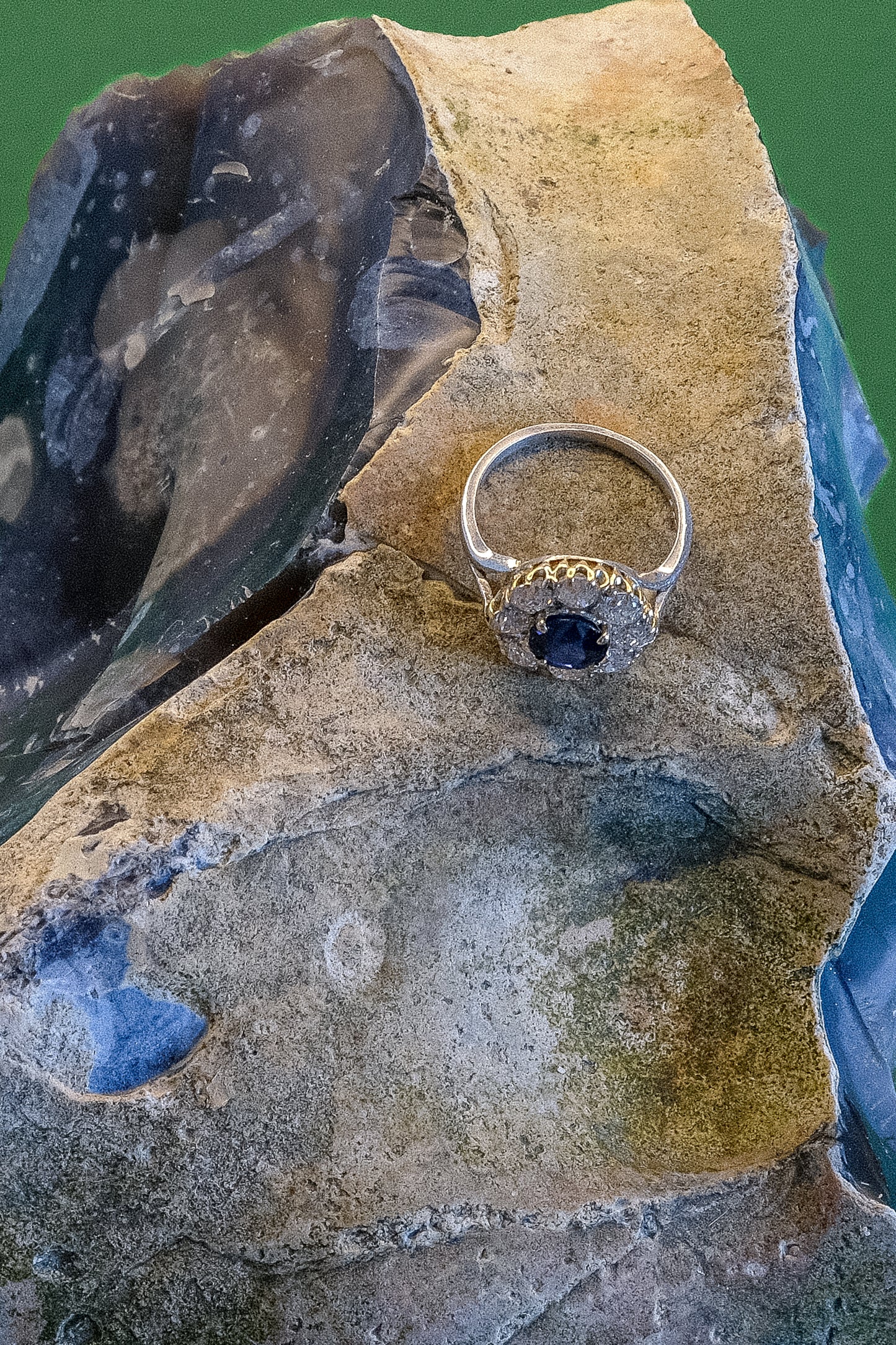 Sapphire & Diamond Cluster Ring