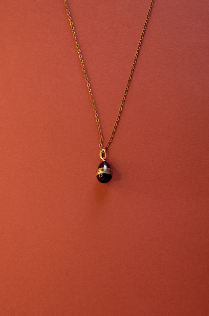 Russian 56 Zolotnik Garnet Egg Pendant, c.1880–1900